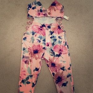 Pink Floral Romper